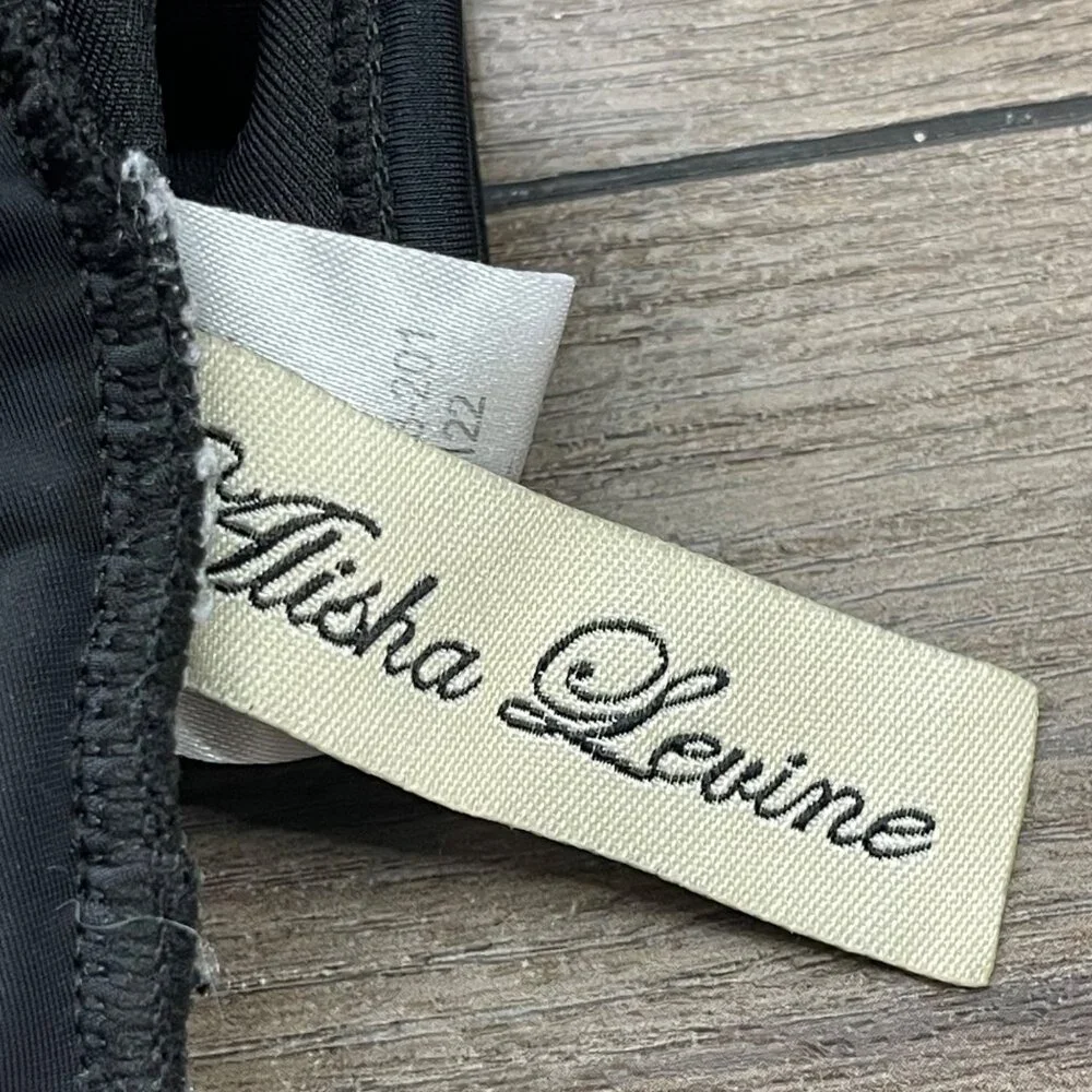 Alisha Levine High Neck One‎ Piece Swimsuit Women's Size 8 Black Underwire